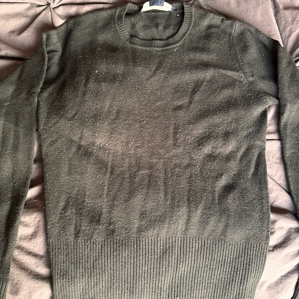 🖤 Vintage French Connection Black Cashmere Blend Crew Neck Sweater - Size S 🖤